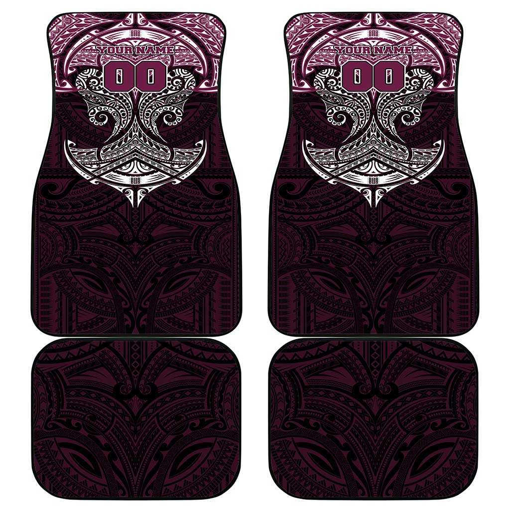 Personalized Manly Warringah Sea Eagles Car Mats Polynesian Tribal Pattern Style