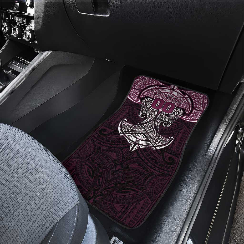 Personalized Manly Warringah Sea Eagles Car Mats Polynesian Tribal Pattern Style