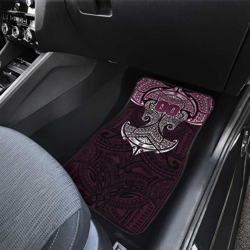 Personalized Manly Warringah Sea Eagles Car Mats Polynesian Tribal Pattern Style
