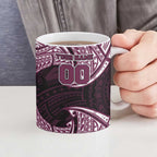 Personalized Manly Warringah Sea Eagles Ceramic Mug Polynesian Tribal Pattern Style