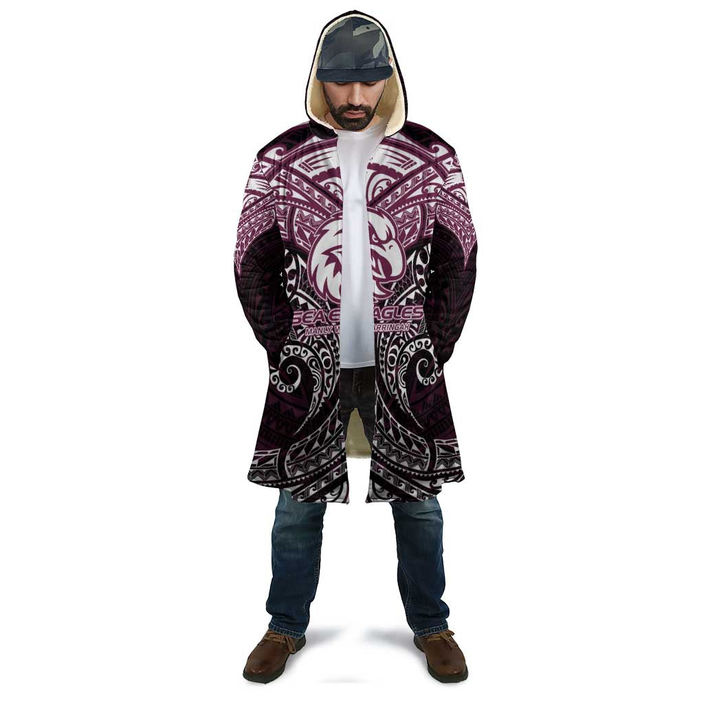 Personalized Manly Warringah Sea Eagles Cloak Polynesian Tribal Pattern Style