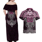 Personalized Manly Warringah Sea Eagles Couples Matching Off Shoulder Maxi Dress and Hawaiian Shirt Polynesian Tribal Pattern Style