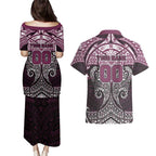 Personalized Manly Warringah Sea Eagles Couples Matching Puletasi and Hawaiian Shirt Polynesian Tribal Pattern Style