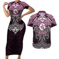 Personalized Manly Warringah Sea Eagles Couples Matching Short Sleeve Bodycon Dress and Hawaiian Shirt Polynesian Tribal Pattern Style