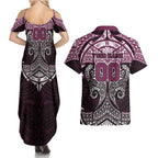 Personalized Manly Warringah Sea Eagles Couples Matching Summer Maxi Dress and Hawaiian Shirt Polynesian Tribal Pattern Style