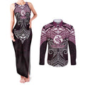 Personalized Manly Warringah Sea Eagles Couples Matching Tank Maxi Dress and Long Sleeve Button Shirt Polynesian Tribal Pattern Style