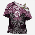 Personalized Manly Warringah Sea Eagles Cross Shoulder Shirt Polynesian Tribal Pattern Style
