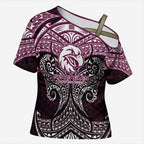 Personalized Manly Warringah Sea Eagles Cross Shoulder Shirt Polynesian Tribal Pattern Style