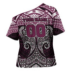 Personalized Manly Warringah Sea Eagles Cross Shoulder Shirt Polynesian Tribal Pattern Style