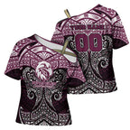 Personalized Manly Warringah Sea Eagles Cross Shoulder Shirt Polynesian Tribal Pattern Style