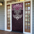 Personalized Manly Warringah Sea Eagles Door Cover Polynesian Tribal Pattern Style