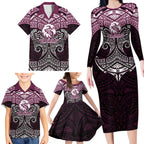 Personalized Manly Warringah Sea Eagles Family Matching Long Sleeve Bodycon Dress and Hawaiian Shirt Polynesian Tribal Pattern Style