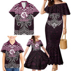 Personalized Manly Warringah Sea Eagles Family Matching Mermaid Dress and Hawaiian Shirt Polynesian Tribal Pattern Style