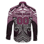 Personalized Manly Warringah Sea Eagles Family Matching Off The Shoulder Long Sleeve Dress and Hawaiian Shirt Polynesian Tribal Pattern Style