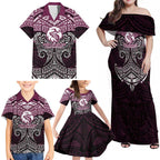Personalized Manly Warringah Sea Eagles Family Matching Off Shoulder Maxi Dress and Hawaiian Shirt Polynesian Tribal Pattern Style
