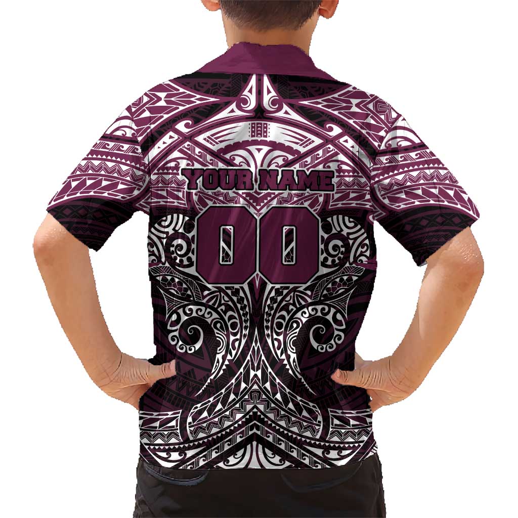 Personalized Manly Warringah Sea Eagles Family Matching Off Shoulder Maxi Dress and Hawaiian Shirt Polynesian Tribal Pattern Style