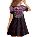 Personalized Manly Warringah Sea Eagles Family Matching Off Shoulder Short Dress and Hawaiian Shirt Polynesian Tribal Pattern Style