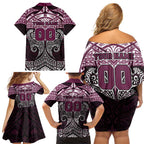 Personalized Manly Warringah Sea Eagles Family Matching Off Shoulder Short Dress and Hawaiian Shirt Polynesian Tribal Pattern Style