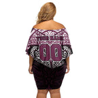 Personalized Manly Warringah Sea Eagles Family Matching Off Shoulder Short Dress and Hawaiian Shirt Polynesian Tribal Pattern Style