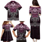 Personalized Manly Warringah Sea Eagles Family Matching Puletasi and Hawaiian Shirt Polynesian Tribal Pattern Style