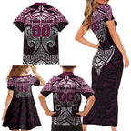 Personalized Manly Warringah Sea Eagles Family Matching Short Sleeve Bodycon Dress and Hawaiian Shirt Polynesian Tribal Pattern Style