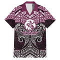 Personalized Manly Warringah Sea Eagles Family Matching Summer Maxi Dress and Hawaiian Shirt Polynesian Tribal Pattern Style
