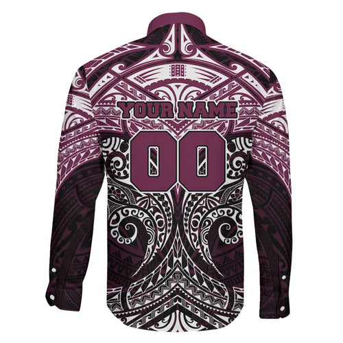 Personalized Manly Warringah Sea Eagles Family Matching Summer Maxi Dress and Hawaiian Shirt Polynesian Tribal Pattern Style