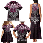 Personalized Manly Warringah Sea Eagles Family Matching Tank Maxi Dress and Hawaiian Shirt Polynesian Tribal Pattern Style