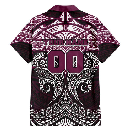 Personalized Manly Warringah Sea Eagles Family Matching Tank Maxi Dress and Hawaiian Shirt Polynesian Tribal Pattern Style