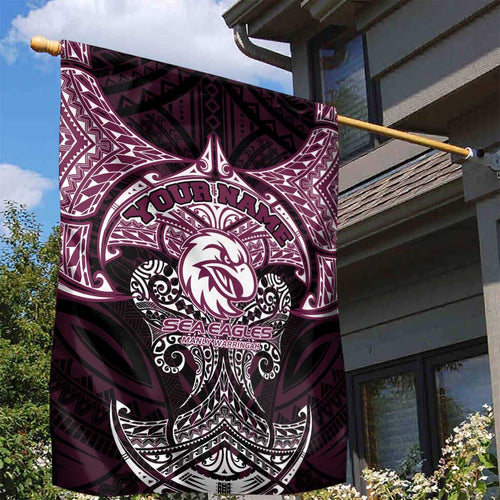 Personalized Manly Warringah Sea Eagles Garden Flag Polynesian Tribal Pattern Style