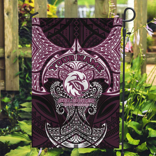 Personalized Manly Warringah Sea Eagles Garden Flag Polynesian Tribal Pattern Style