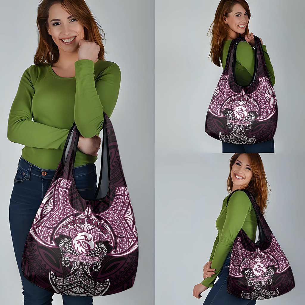 Personalized Manly Warringah Sea Eagles Grocery Bag Polynesian Tribal Pattern Style