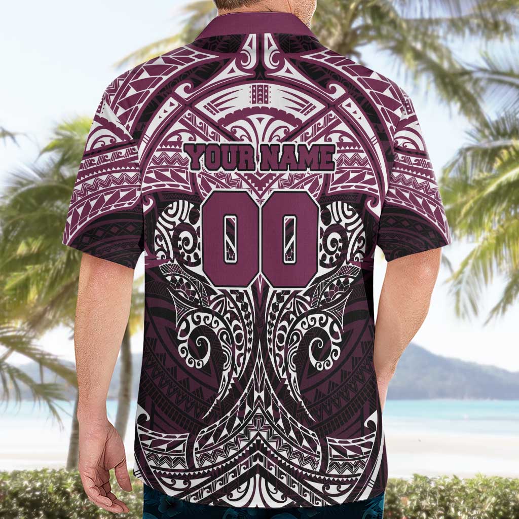 Personalized Manly Warringah Sea Eagles Hawaiian Shirt Polynesian Tribal Pattern Style