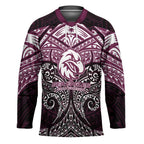 Personalized Manly Warringah Sea Eagles Hockey Jersey Polynesian Tribal Pattern Style