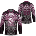 Personalized Manly Warringah Sea Eagles Hockey Jersey Polynesian Tribal Pattern Style
