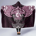 Personalized Manly Warringah Sea Eagles Hooded Blanket Polynesian Tribal Pattern Style