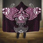 Personalized Manly Warringah Sea Eagles Hooded Blanket Polynesian Tribal Pattern Style