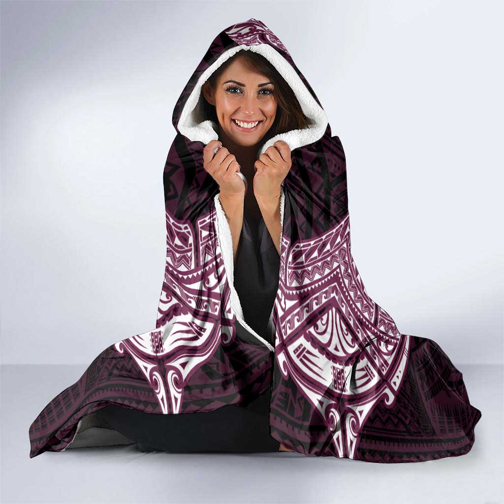 Personalized Manly Warringah Sea Eagles Hooded Blanket Polynesian Tribal Pattern Style