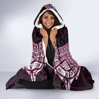 Personalized Manly Warringah Sea Eagles Hooded Blanket Polynesian Tribal Pattern Style