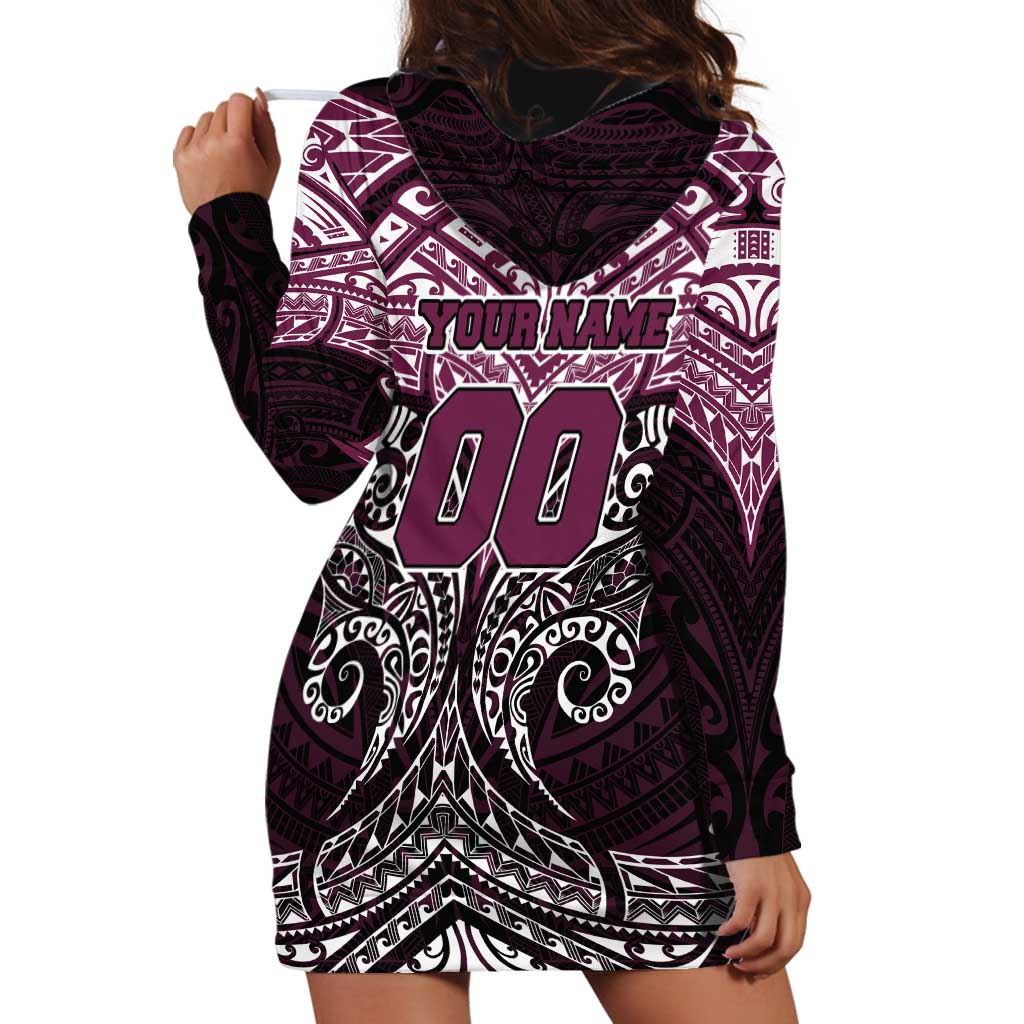 Personalized Manly Warringah Sea Eagles Hoodie Dress Polynesian Tribal Pattern Style