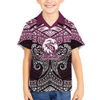 Personalized Manly Warringah Sea Eagles Kid Hawaiian Shirt Polynesian Tribal Pattern Style