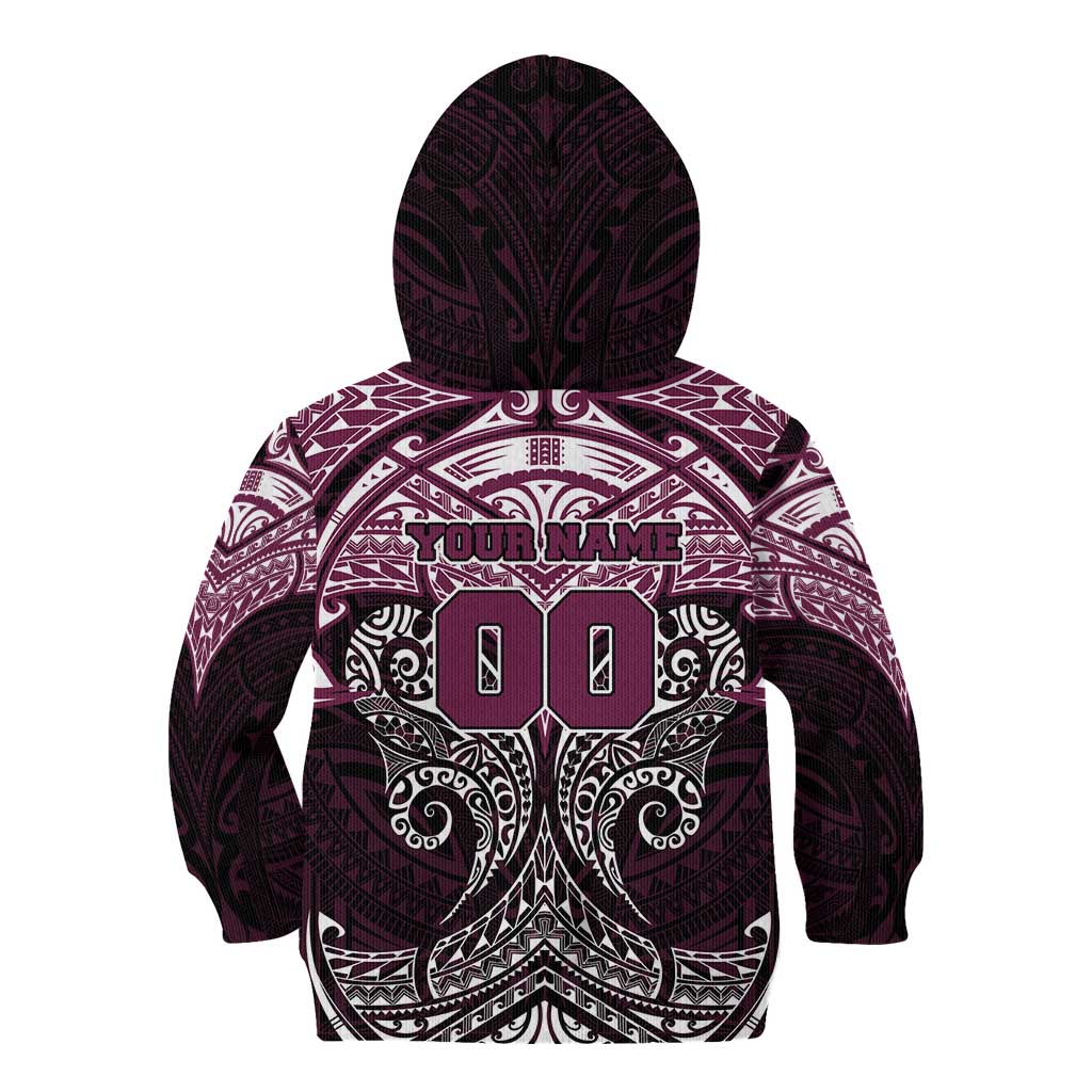 Personalized Manly Warringah Sea Eagles Kid Hoodie Polynesian Tribal Pattern Style