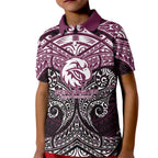 Personalized Manly Warringah Sea Eagles Kid Polo Shirt Polynesian Tribal Pattern Style