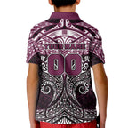 Personalized Manly Warringah Sea Eagles Kid Polo Shirt Polynesian Tribal Pattern Style