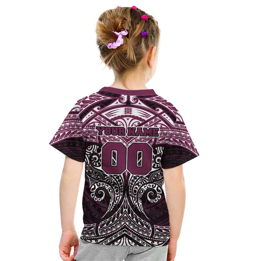 Personalized Manly Warringah Sea Eagles Kid T Shirt Polynesian Tribal Pattern Style