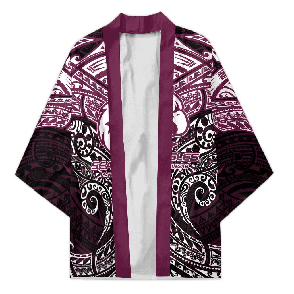 Personalized Manly Warringah Sea Eagles Kimono Polynesian Tribal Pattern Style