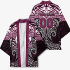 Personalized Manly Warringah Sea Eagles Kimono Polynesian Tribal Pattern Style