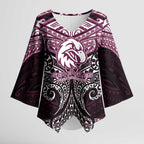 Personalized Manly Warringah Sea Eagles Kimono Sleeve Blouse Polynesian Tribal Pattern Style