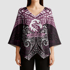 Personalized Manly Warringah Sea Eagles Kimono Sleeve Blouse Polynesian Tribal Pattern Style