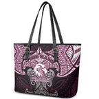 Personalized Manly Warringah Sea Eagles Leather Tote Bag Polynesian Tribal Pattern Style